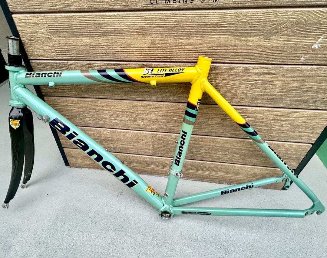 【90年代Bianchi】フレーム＆フォーク＆ヘッドパーツ◆ビアンキ/チェレステ