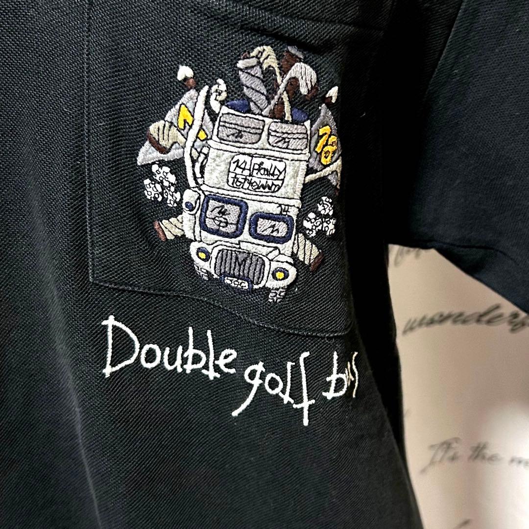 【希少】カステルバジャックスポーツ ポロシャツ 刺繍 バス ゴルフ 黒 2