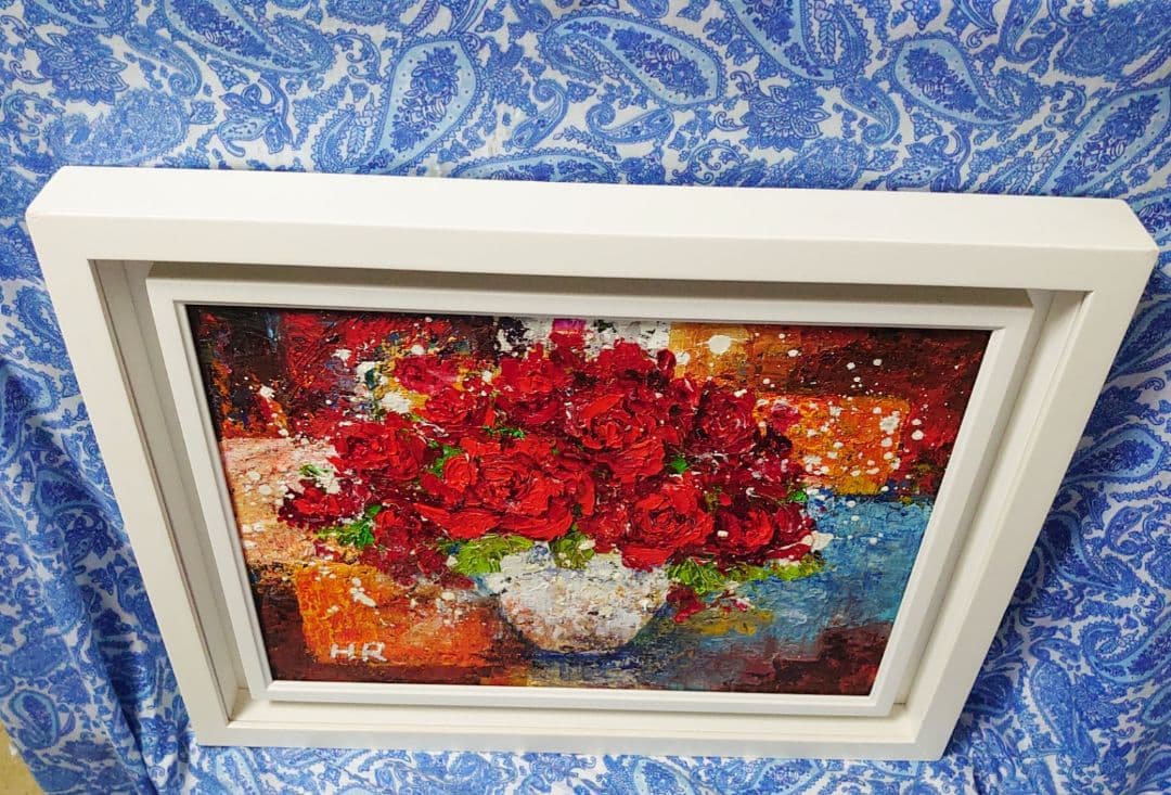 油絵 絵画【紅の薔薇】