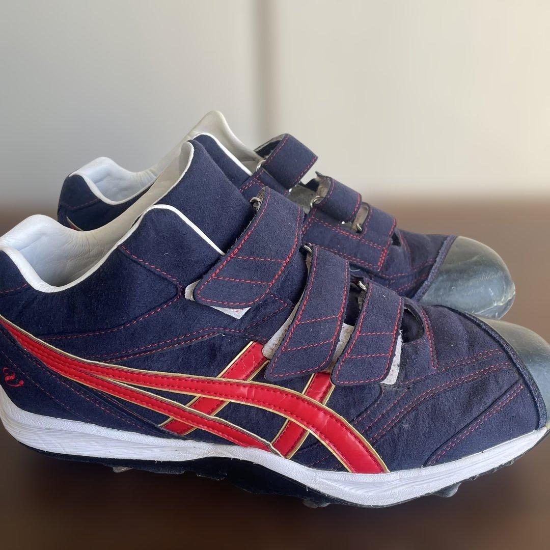 小*僧様 asics GOLDSTAGE 野球シューズ ネイビー/レッド