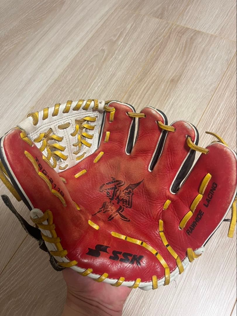 SSK 軟式野球グローブ トレーニング用 黒赤