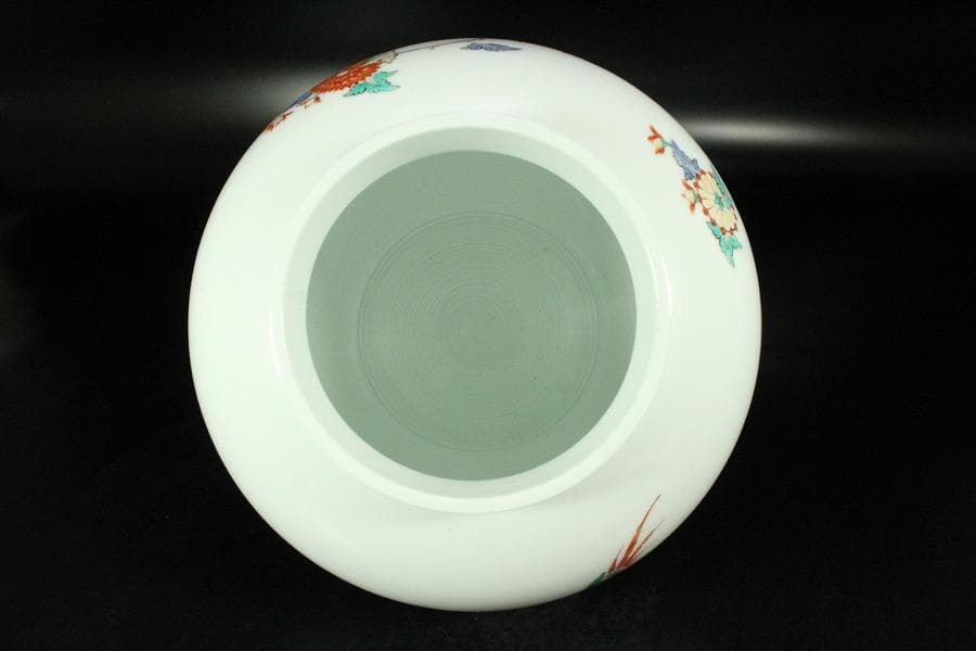 十四代 酒井田 柿右衛門 色絵壷 美品(K-YC665)