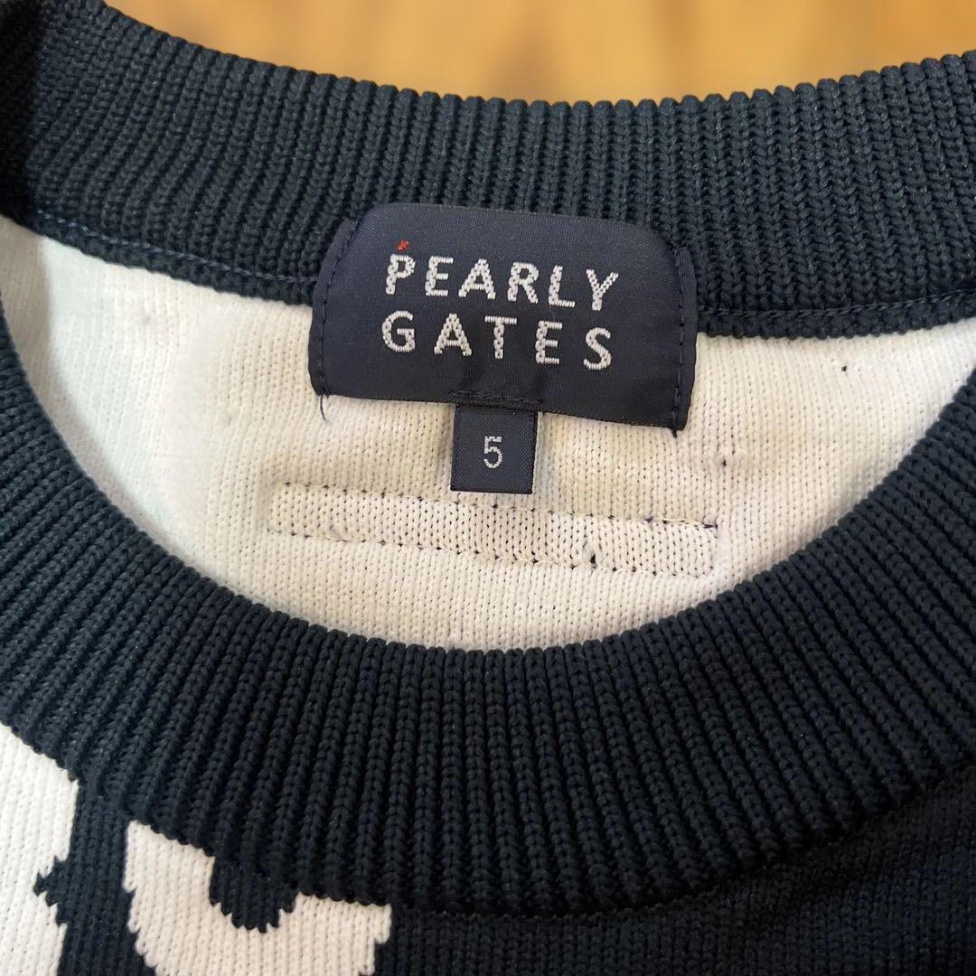 PEARLY GATES ロゴセーター サイズ5 黒