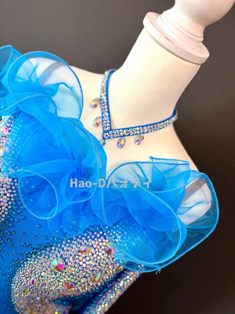 新品★ダンスドレス★スタンダード★社交ダンス★競技会★パーティー★コバルトブルー