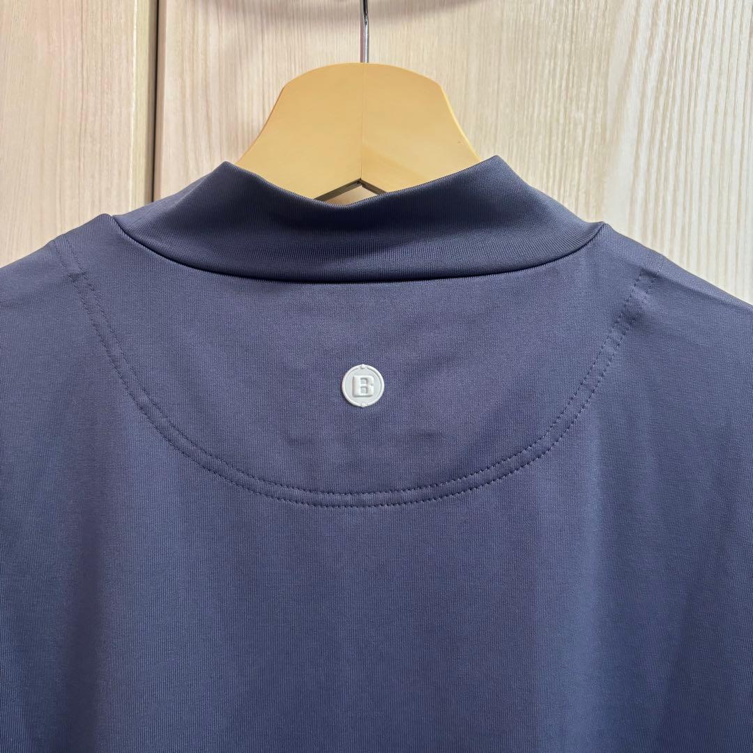 BRIEFING GOLF モックネックシャツ　メンズLグレーブルー