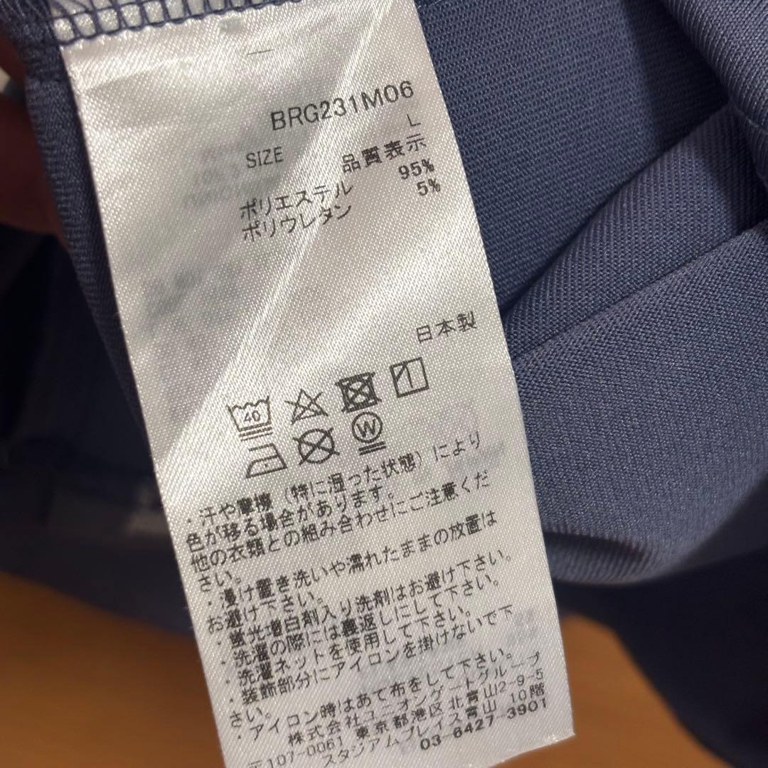 BRIEFING GOLF モックネックシャツ　メンズLグレーブルー