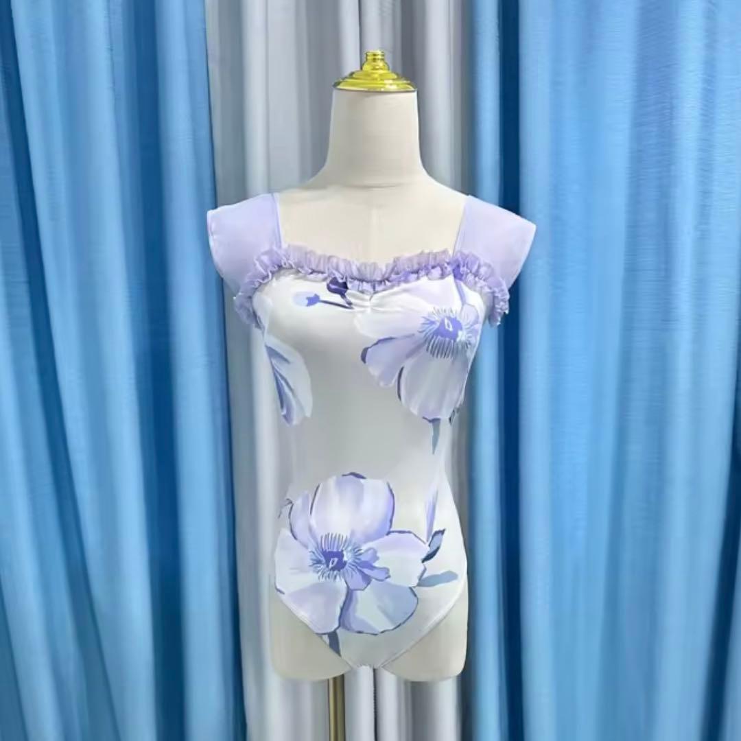 新品未使用 フリルフラワー バレエレオタード M