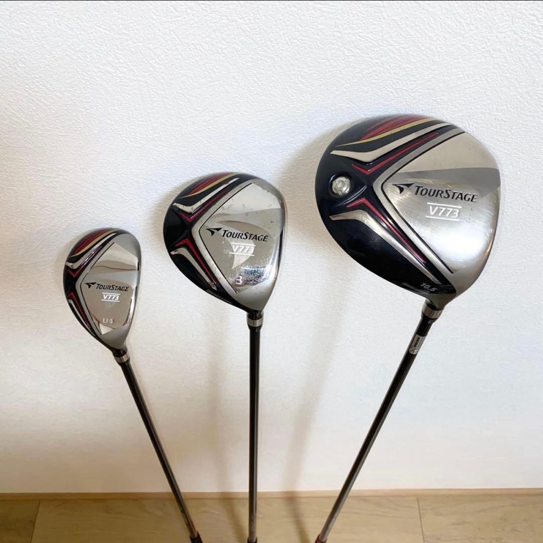 TOURSTAGEゴルフクラブ セット 初心者メンズ右利きキャディバッグ付SR