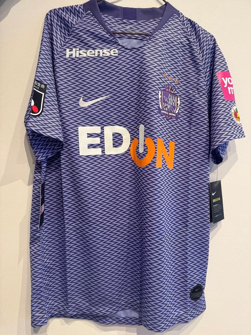 2019サンフレッチェ広島Nike 紫色 サッカーシャツ Lサイズ（NO.なし）