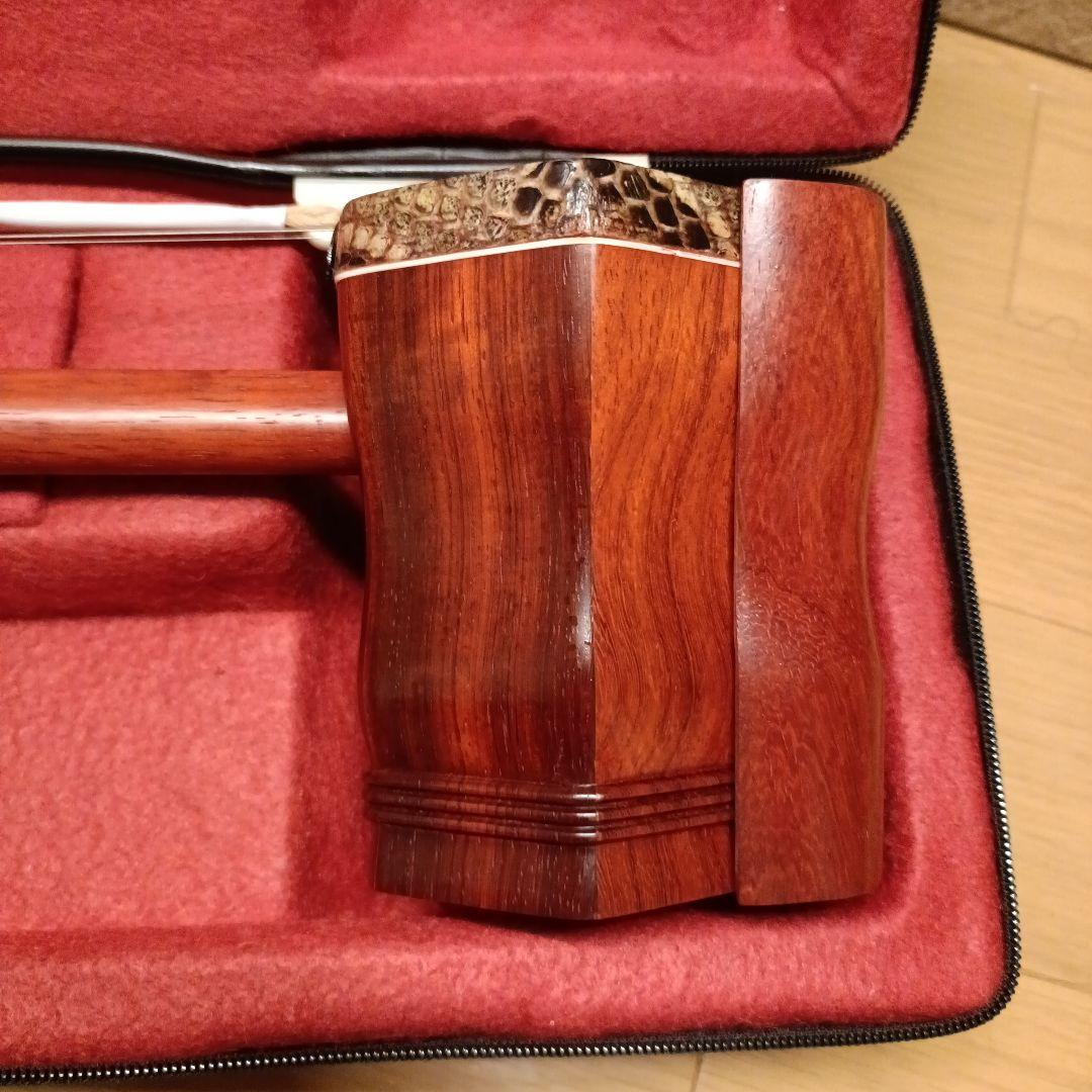 紅木精品　中国楽器　二胡　胡弓　ケースセット 弦楽器