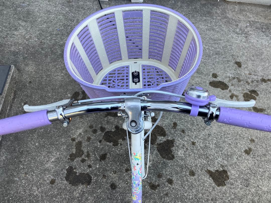 エコパル　子供用自転車 紫色 前カゴ付き