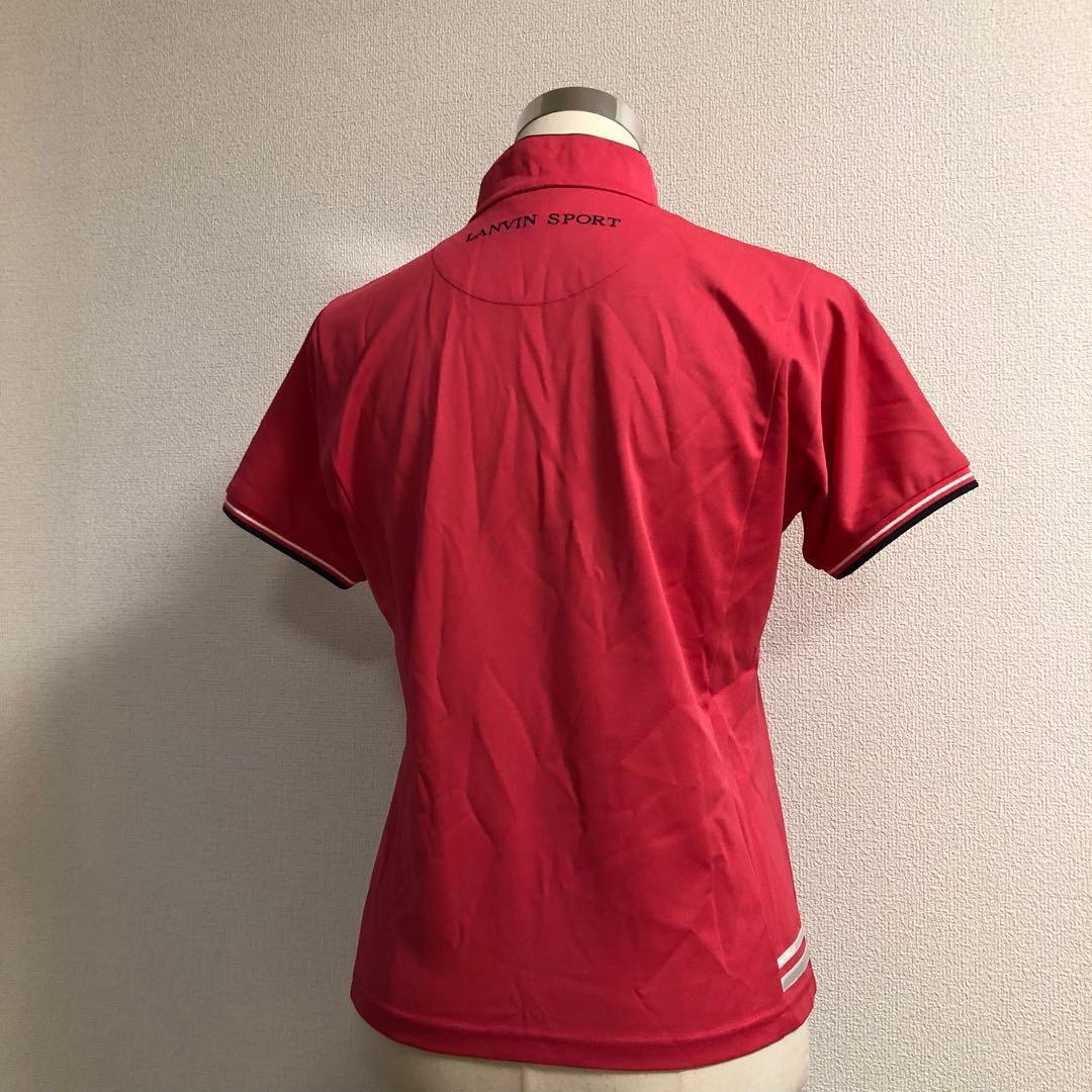ランバンスポール ゴルフ ハーフジップ シャツ レッドピンク サイズ40