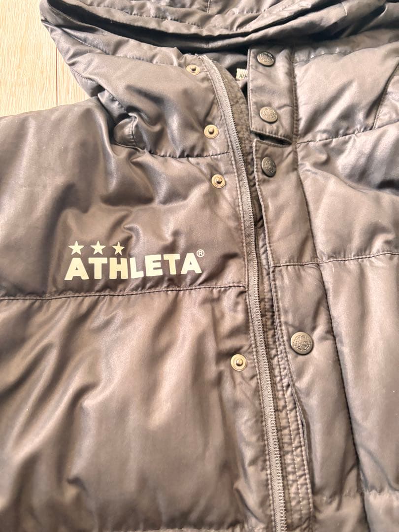 ATHLETA 黒 ベンチコート フード付き