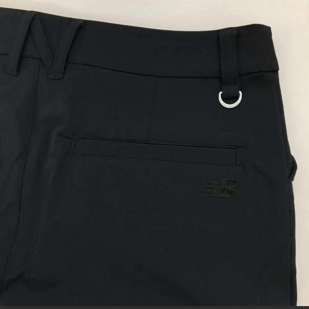 【美品】ニューバランスゴルフ パンツ 黒×イエロー ストレッチ 裏微起毛 L