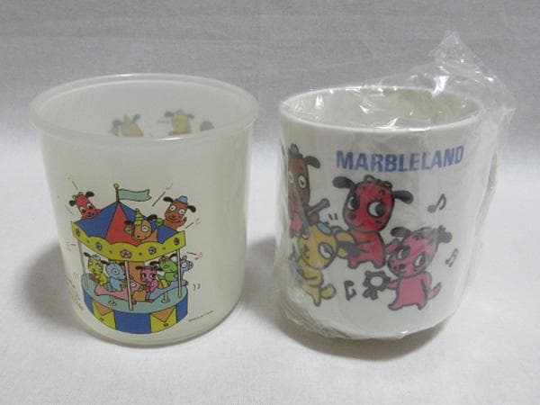 明治7匹のマーブルわんちゃんちっちゃいキーホルダーぬいぐるみマグカップ非売当選品