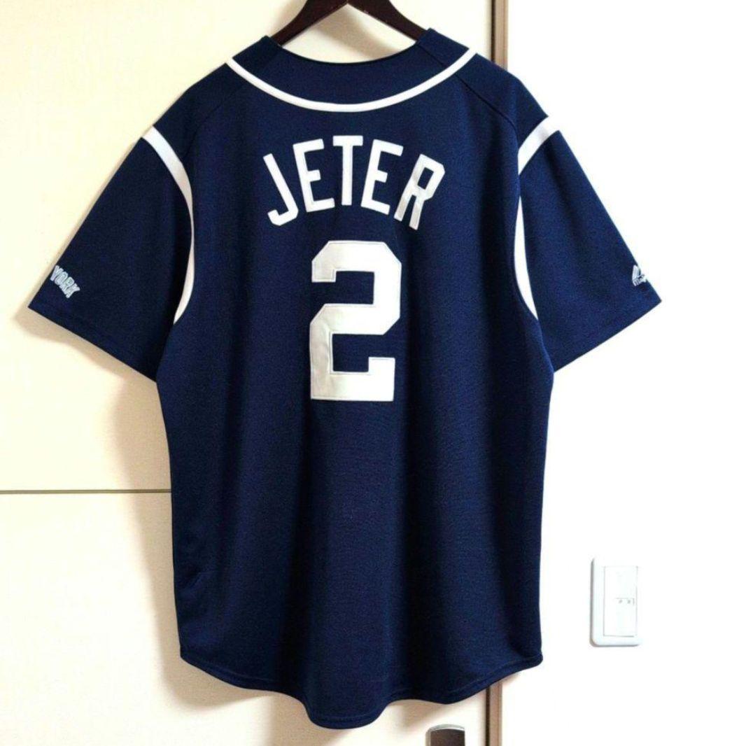 ヤンキース ジーター ユニフォーム 刺繍ロゴ 古着 ビッグシルエット MLB
