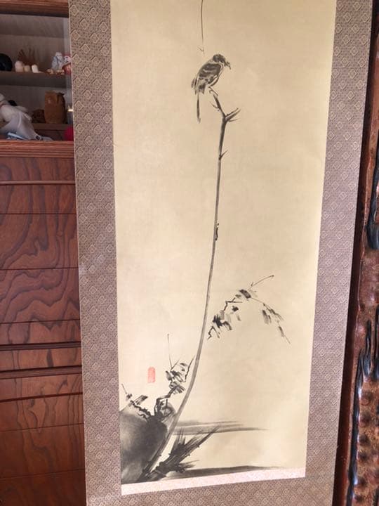 掛軸　宮本武蔵複製掛軸　枯木鳴寒鳥