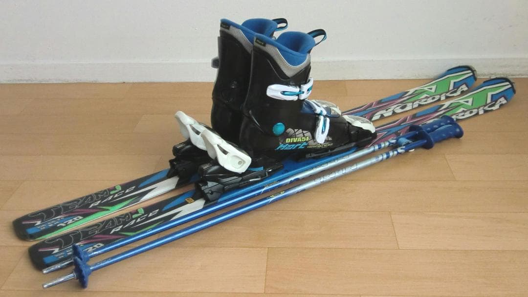 ■■送料無料■NORDICA■子供用スキーセット■板120靴22■WAX済■■