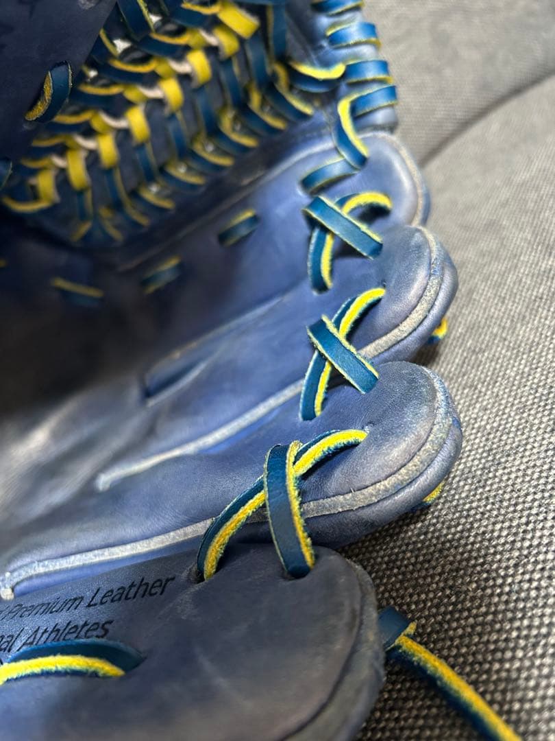 NIKE 硬式グローブ 青 nike pro 2005 激レア 紐交換 中古