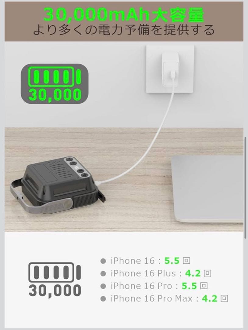 30000mAh led ランタン 防水 防災 アウトドア ライト 充電式