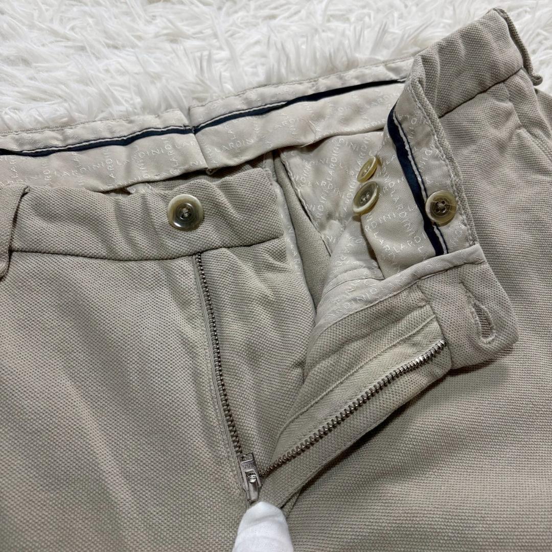 LARDINI　ベージュ コットン混紡 パンツ　50 リネン 麻