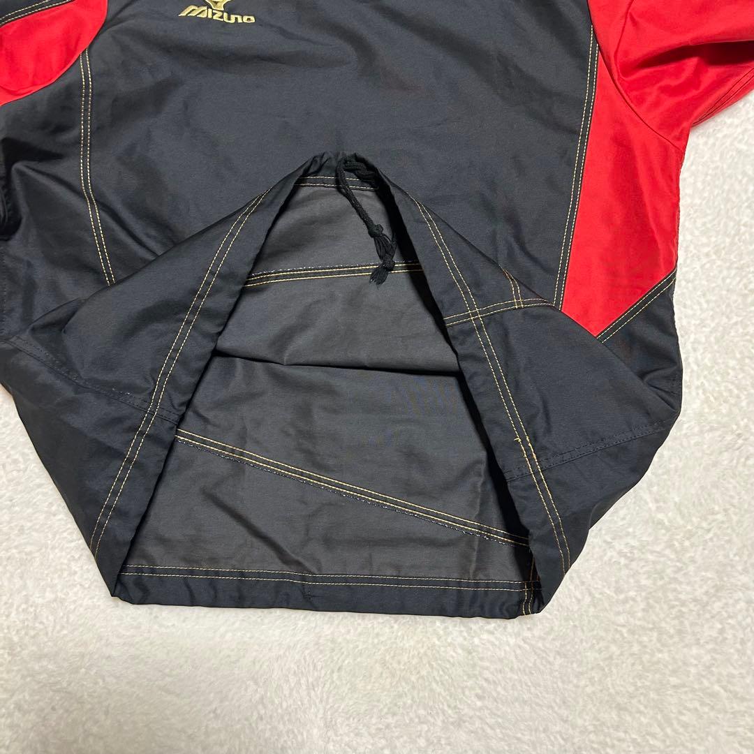 ミズノ MIZUNO タフブレーカー ウインドブレーカー 上下 黒/赤 L