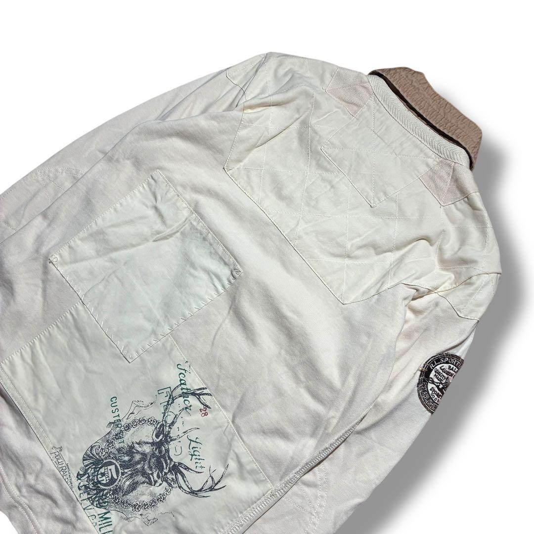 RALPH LAUREN 90s ミリタリープリント ワッペン ラガーシャツ L