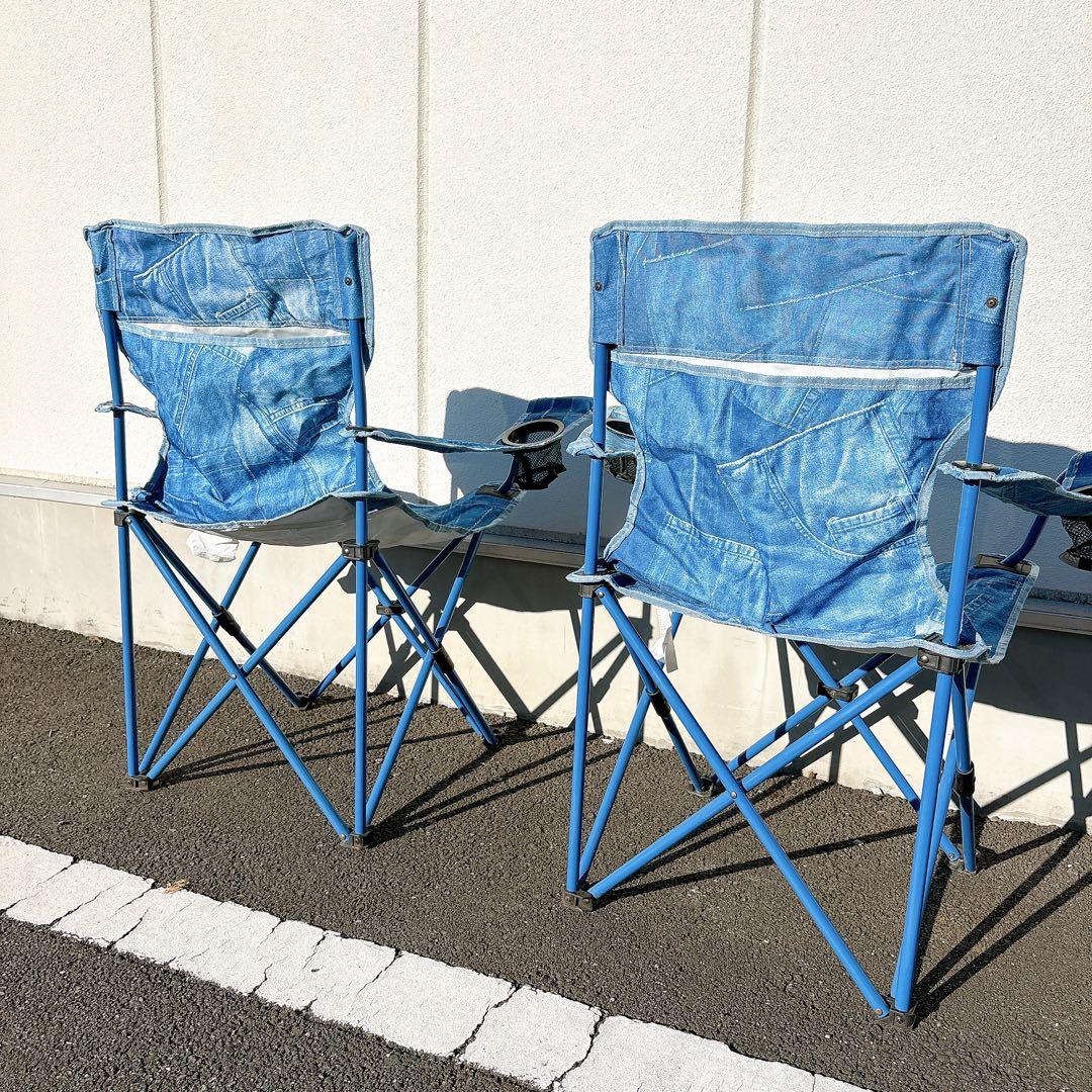 【美品】Coleman デニムブルー 折りたたみチェア 2脚セット