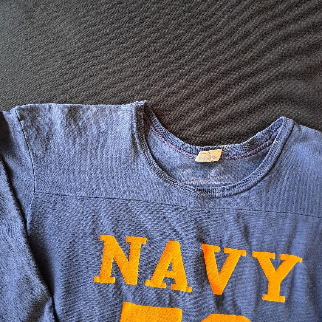 チャンピオンフットボールt シャツ　ヴィンテージ　navy　バータグ　70s