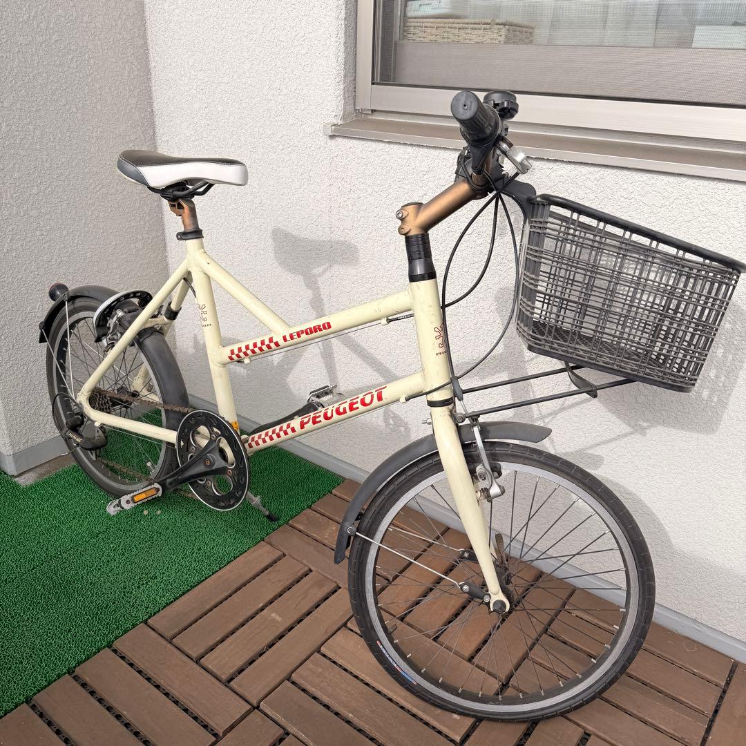 PEUGEOT 自転車 クリーム色 バスケット付き
