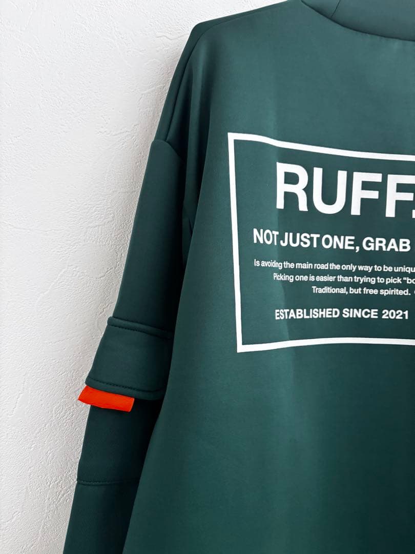 ラフロッグ　バックフレームロゴモックネックシャツ　Lサイズ