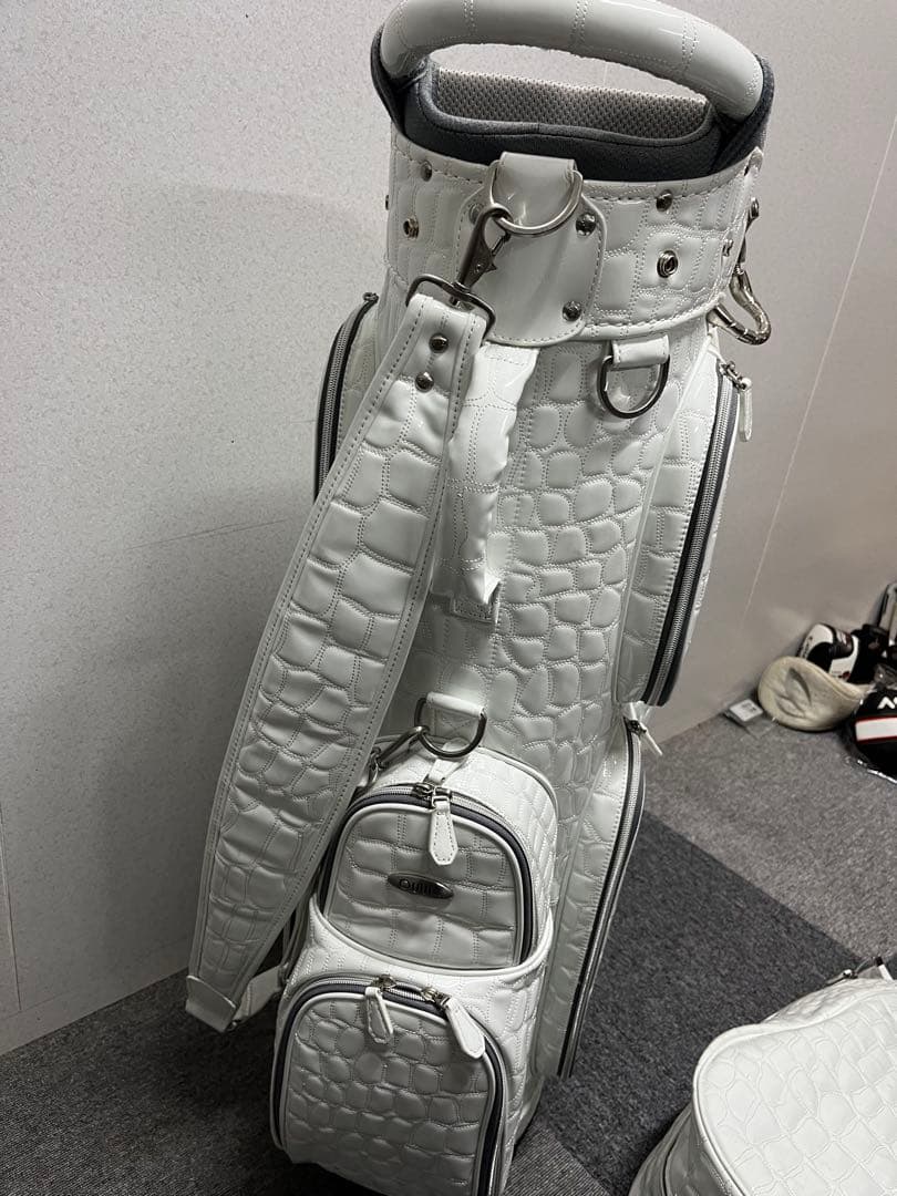 美品 オウル OWL 合成皮革 白 キャディバッグ