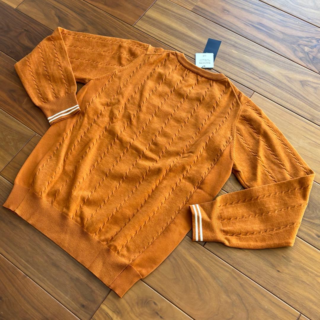 【新品・匿名配送】23区GOLF　洗える　ストレッチカラー ニット　キャメル　Ⅲ