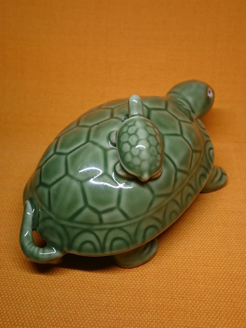 カメ　亀　亀の親子　陶器　オブジェ　置物　インテリア　工芸品　美術品　A1399