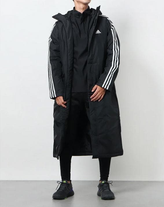 新品半額 15400円を アディダス ベンチコート ロングBLKブラック M
