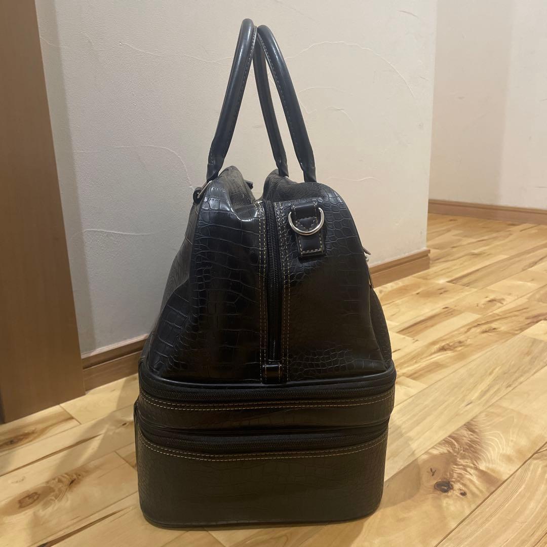 美品　XXIO ゼクシオ ゴルフバッグ 2way 3段 クロコ型押し ブラック