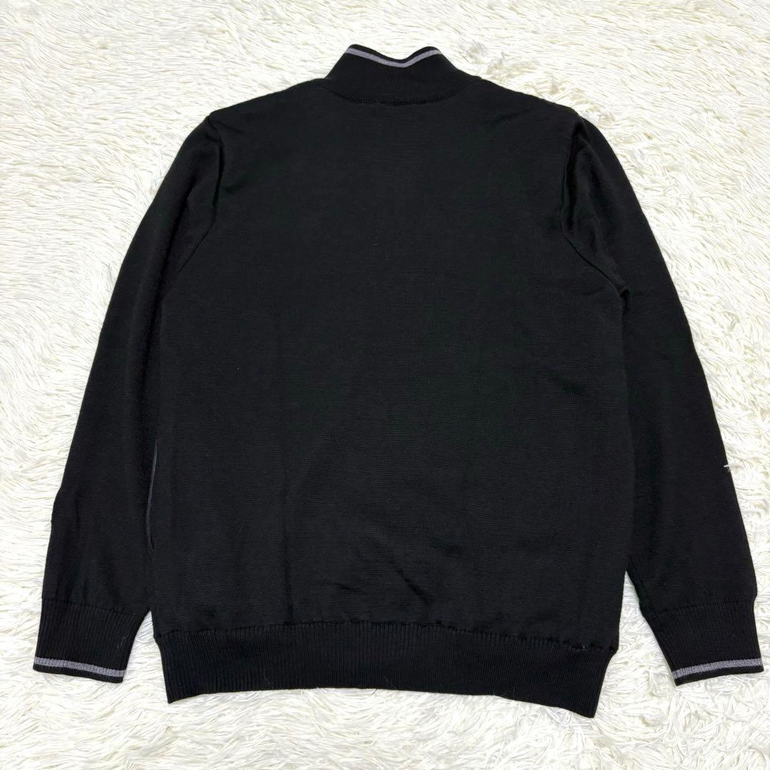 Munsingwear フルジップ ニット ダブルジップ ロゴ刺繍 チェック L