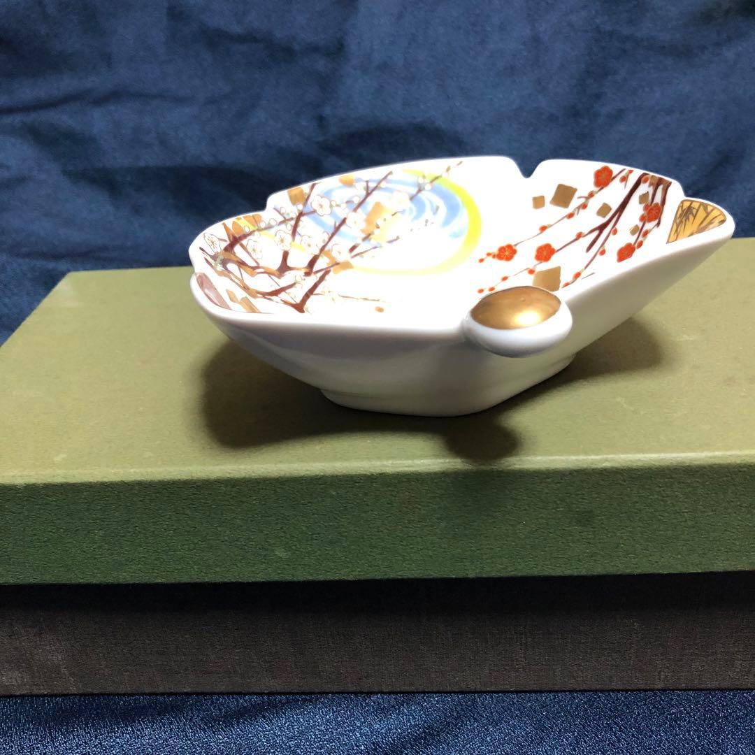 庫山窯 初梅 羽根小鉢 5客セット和食器 陶芸品 祝い食器(新品未使用)
