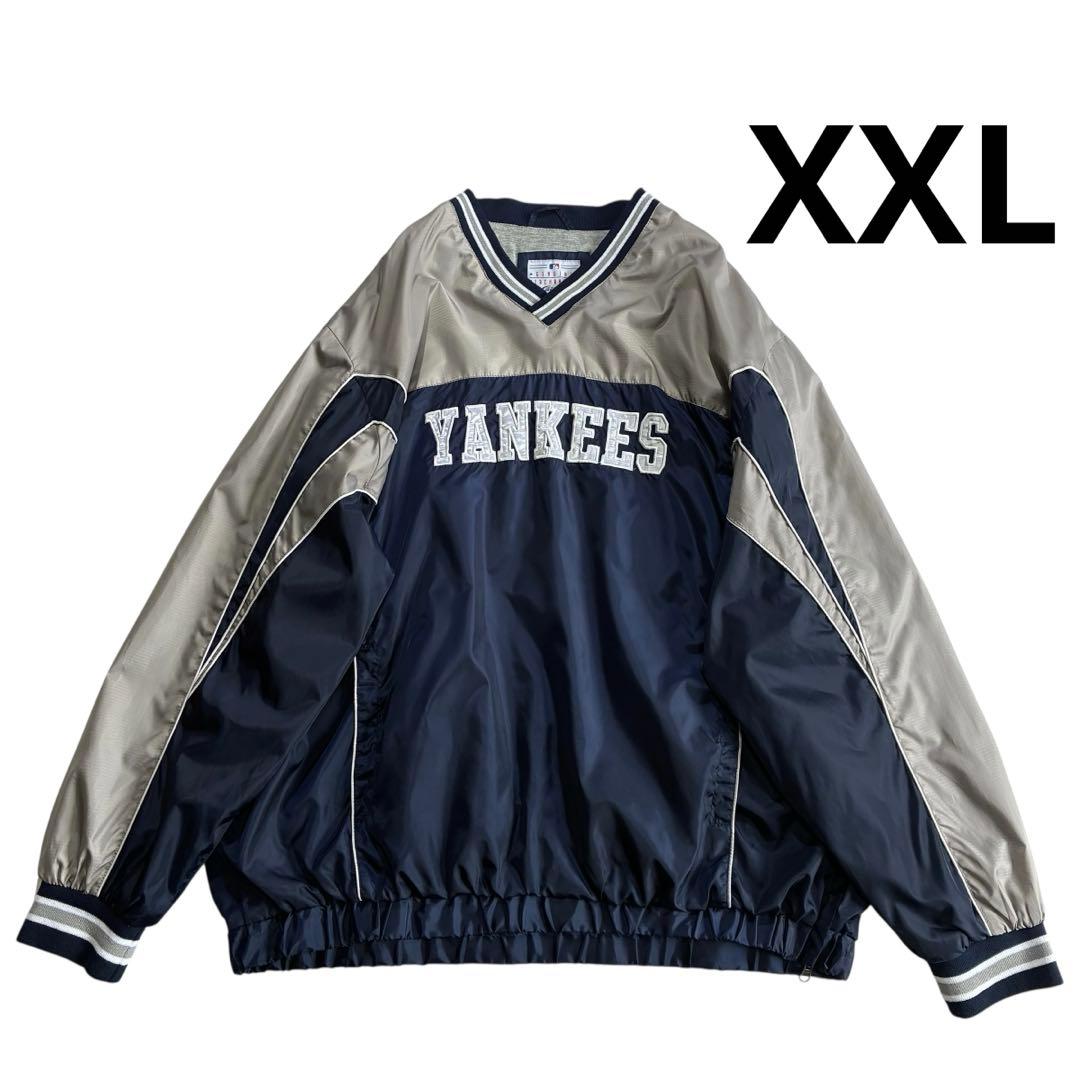 90s G-Ⅲ ニューヨークヤンキース ナイロンピステ XXL 紺 グレー