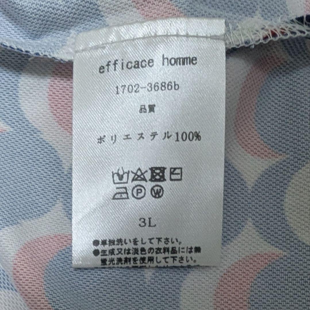 ★月末セール★新品・タグ付き★エフィカス オム 総柄 ポロシャツ ネイビー 3L