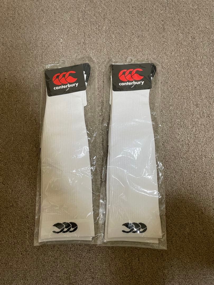 canterbury ラグビーストッキング 白 L 2足セット
