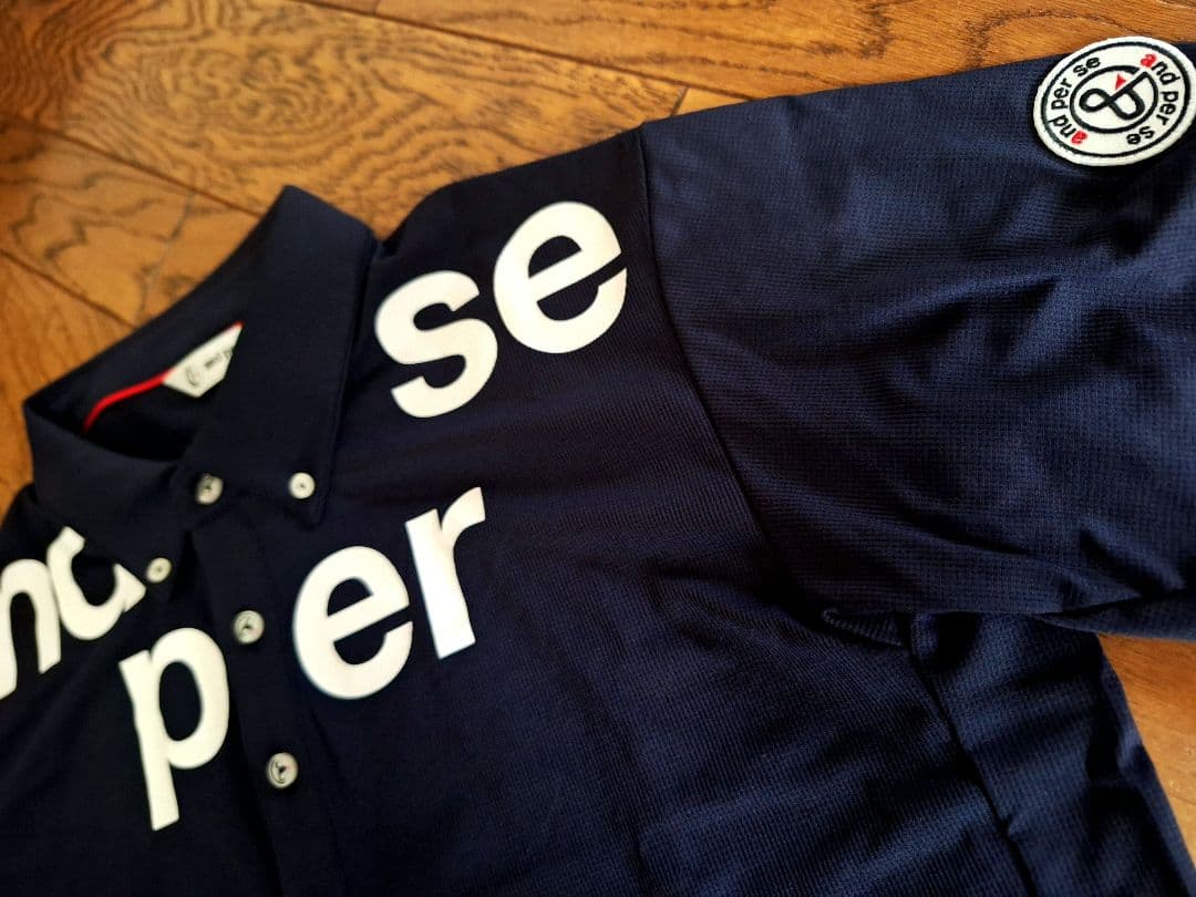 ♥and per se ♥ネイビーゴルフポロシャツ新品未使用【L】