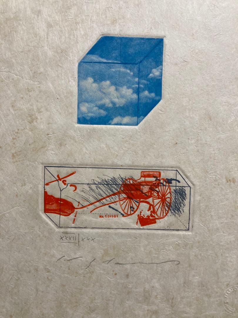 【真作保証】池田満寿夫 カラーエッチング 1968年 直筆サイン 額装品 版画