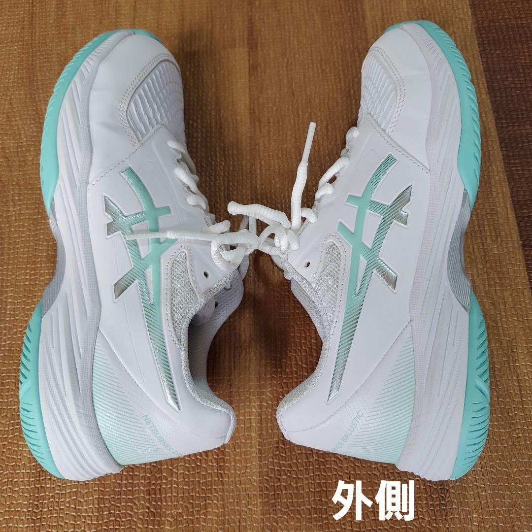 asics バレーボールシューズ 　ジュニア　ホワイト/ミント　24.5cm