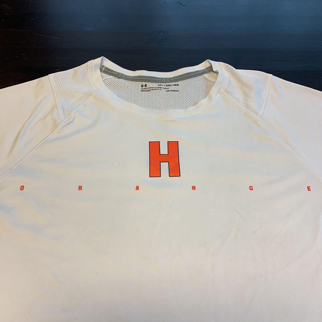 UA法政大学“ORANGE“ベンチレーショントレーニングシャツ ホワイト2XL