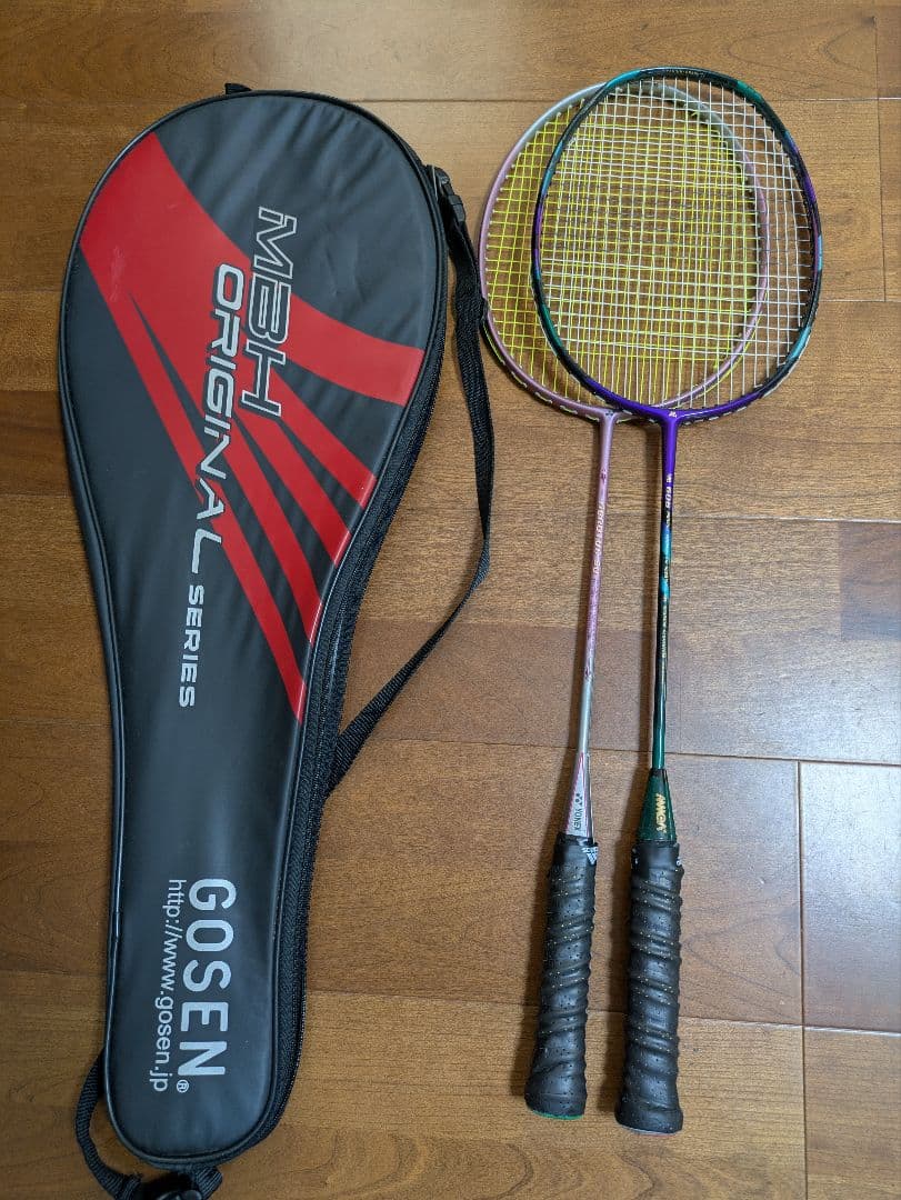 バドミントンラケットYONEX シューズ　ラケット収納、斜め掛けバック　紺色