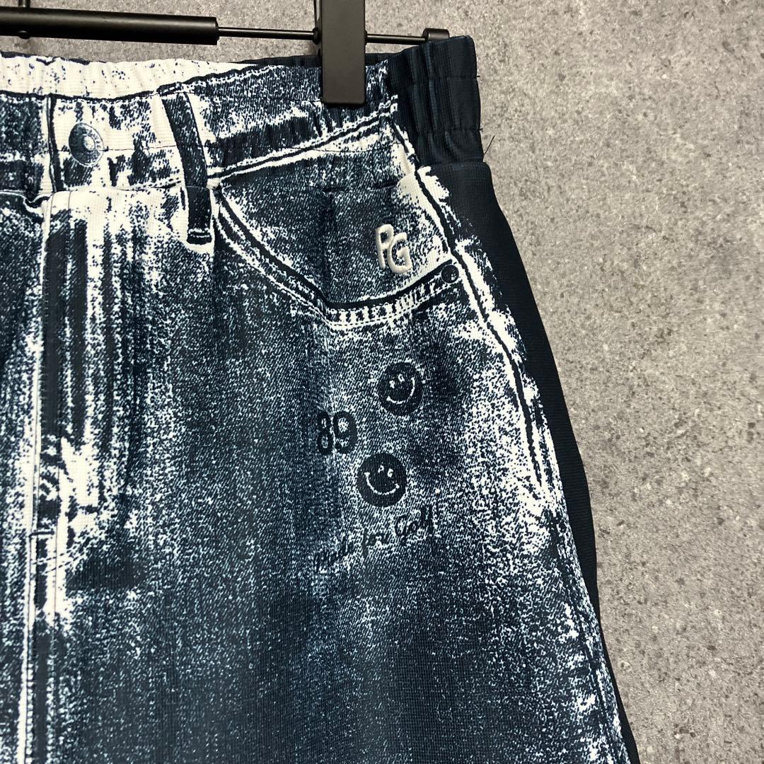 25ss パーリーゲイツ　パネルプリント　デニムスカート　1