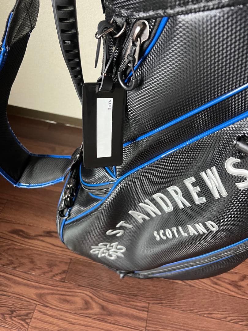 ST ANDREWS キャディバッグ ブラック/ブルー 収納サブバック付き