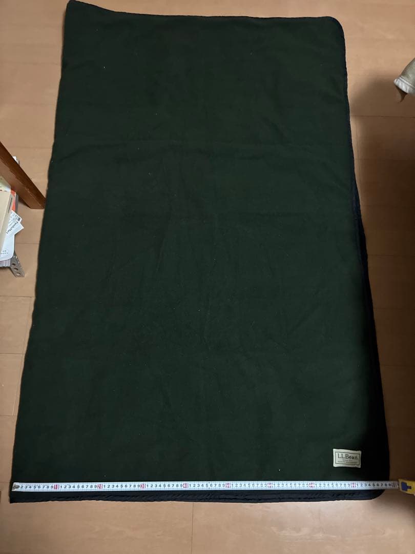 L.L.Bean グリーン フリースブランケット裏ナイロン180cm✖️140cm
