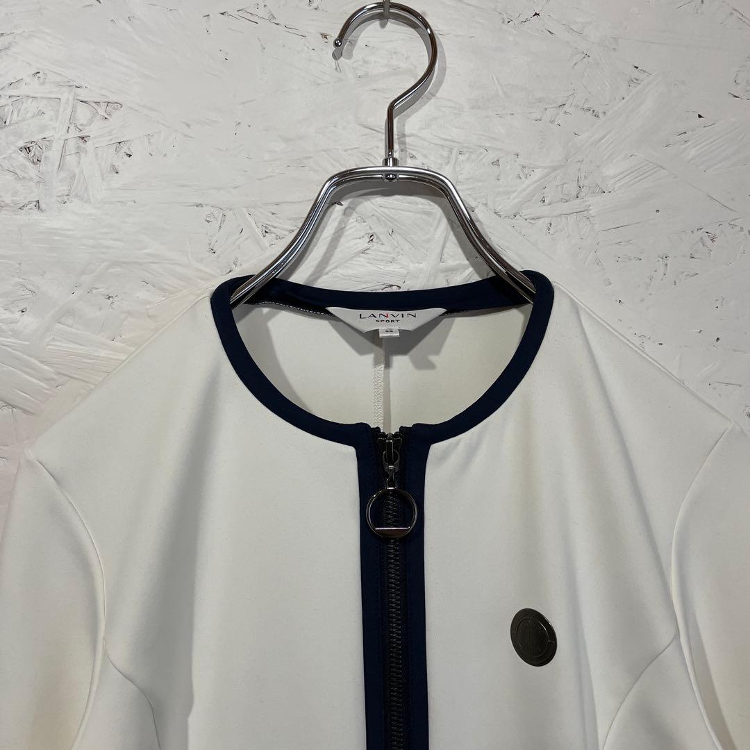 ゴルフウェア　日本製【LANVIN sport】ノーカラージャケット　38